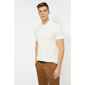 Koton Men's White Polo Neck T-Shirt