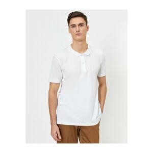 Koton Men's White Polo Neck T-Shirt