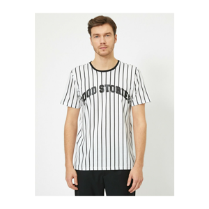 Koton Men's White Striped T-Shirt