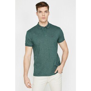 Koton Men's Green Short Sleeved Button Detailed T-Shirt