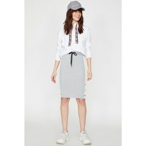 Koton Women's Gray Stripe Detailed Skirt