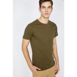 Koton Men's Green Crew Neck Short Sleeve T-Shirt