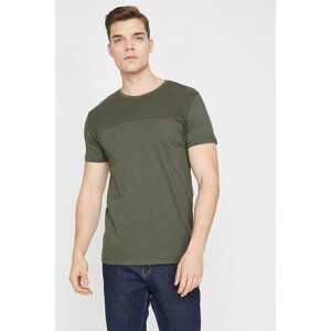 Koton Men's Green Crew Neck Short Sleeve T-Shirt