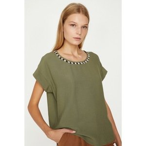 Koton Women Green Neck Detailed Blouse