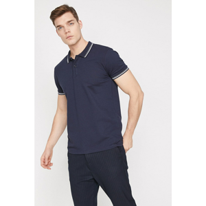 Koton Men's Navy Blue Short Sleeve Polo Neck T-Shirt