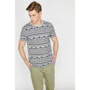 Koton Men's Gray Patterned T-Shirt