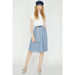 Koton Women Navy Blue Striped Skirt