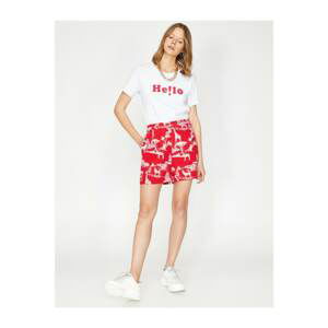 Koton Women Red Patterned Shorts