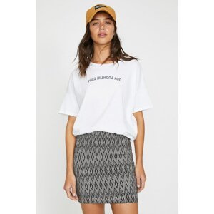 Koton Women Brown Normal Waist Mini Patterned Skirt