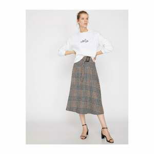 Koton Women Brown Plaid Skirt