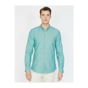 Koton Men's Green Classic Collar Shirt