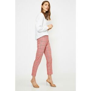 Koton Women Red Checkered Trousers