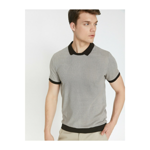 Koton Men's Coffee Collar Detailed Short Sleeve T-Shirt