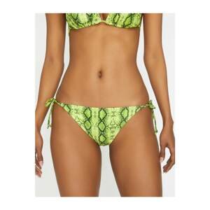Koton Women's Green Snakeskin Pattern Bikini Bottoms