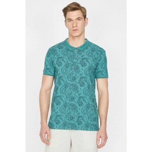 Koton Men's Green Polo Neck Short Sleeve T-shirt