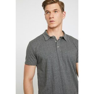 Koton Men's Gray Short Sleeve Polo Neck T-Shirt