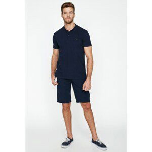 Koton Men's Navy Blue Stripe Detailed Shorts