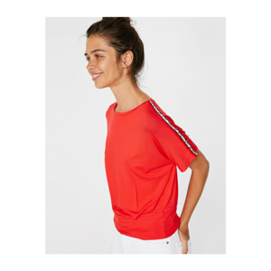 Koton Women's Red Short Sleeve Crew Neck T-Shirt