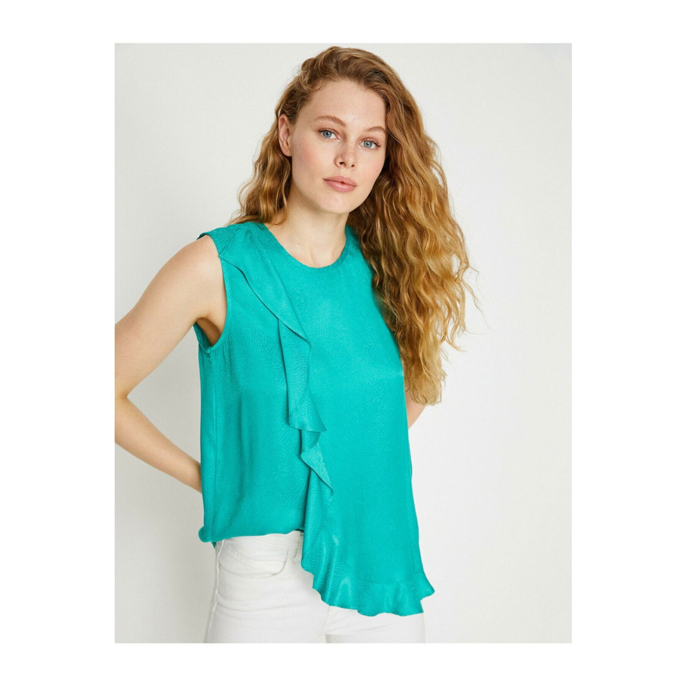 Koton Women Green Crew Neck Blouse