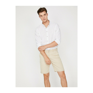 Koton Shorts - Ecru - Normal Waist