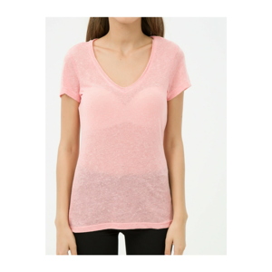 Koton Women's Dried Rose Short Sleeve T-Shirt