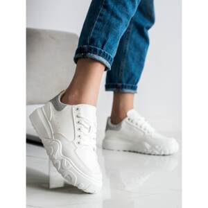 SMALL SWAN WHITE SNEAKERS WITH ECO LEATHER