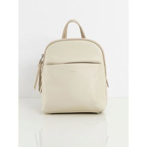 Women´s backpack with a pocket in light beige