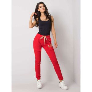 Red cotton sweatpants