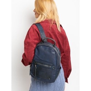 Dark blue eco-leather backpack