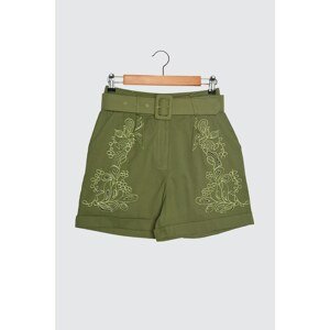 Trendyol Khaki Embroidery Detailed Shorts & Bermuda