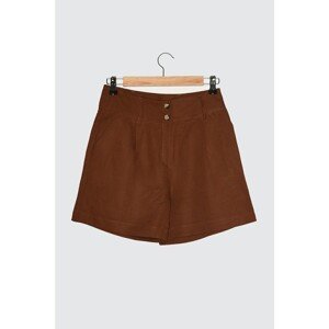 Trendyol Brown Pleated Shorts & Bermuda