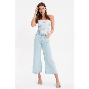 Trendyol Light Blue High Waist Culotte Jeans