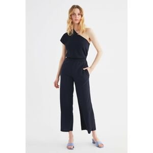 Trendyol Navy Blue Culotte Fit Knitted Trousers