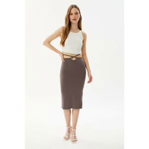 Trendyol Mink Waist Detailed Knitted Skirt