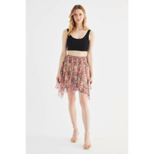 Trendyol Multi Color Printed Tulle Knit Skirt