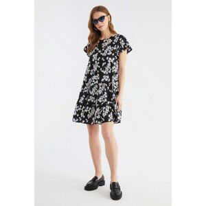 Trendyol Black Patterned Ruffle Dress