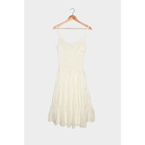 Trendyol White Gipeled Ruffle Dress