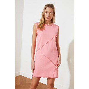 Trendyol Pink Cotton Knitted Dress