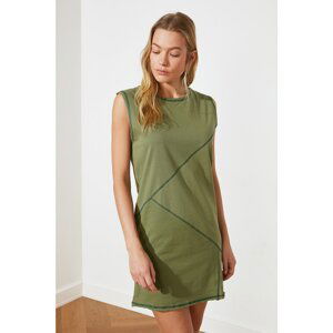 Trendyol Knitted Dress with Khaki Karyoka Stitch Detail