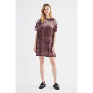 Trendyol Brown Tie Dye T-shirt Knitted Dress