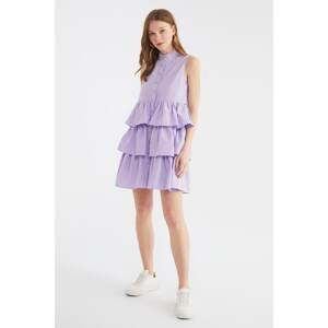 Trendyol Lilac Flounce Shirt Dress