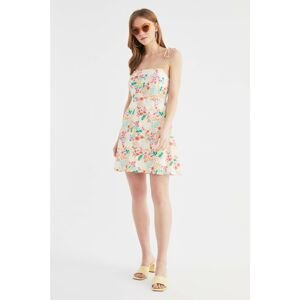 Trendyol Ecru Strappy Flower Patterned Dress