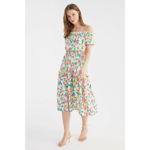 Trendyol Multi Color Carmen Collar Dress