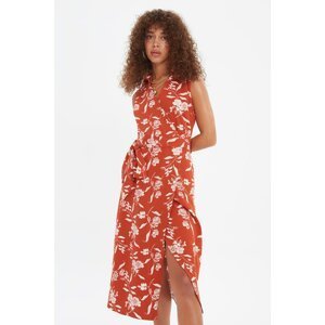 Trendyol Tile Belted Double Breasted Dress