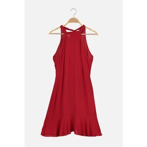 Trendyol Red Halter Neck Patterned Dress