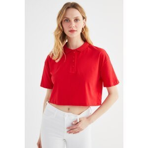 Trendyol Red Polo Neck Knitted Blouse