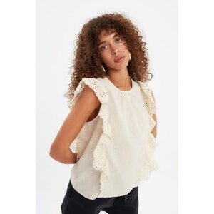 Trendyol Beige Frilly Blouse