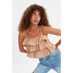 Trendyol Camel Flounce Blouse