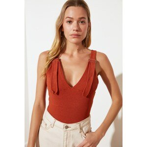 Trendyol Cinnamon Snap Fastener Knitted Body