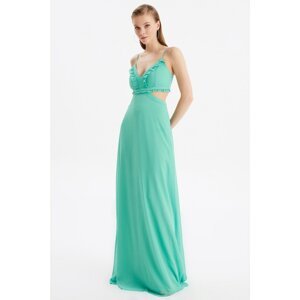 Trendyol Green Neck Detailed Evening Dress & Graduation Gown